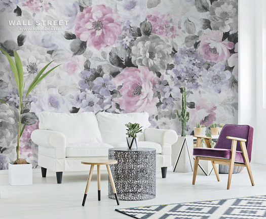 Фотообои в интерьере артикул Floreale 47, ЦВЕТОЧНЫЙ / FLOREALE, Wall street